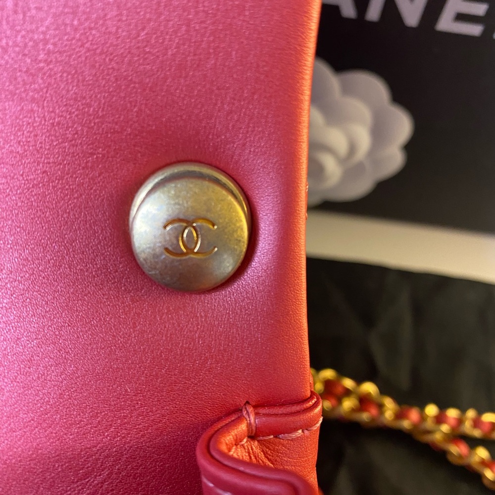 CHANEL Front Pocket Top Handle Flap Bag Quilted Calfskin Mini Pink - Picture 8 of 15